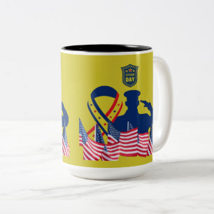 The honour banner greenish yellow Two-Tone coffee mug