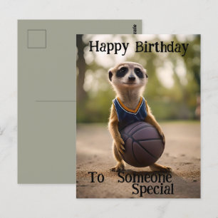 "The Hoop Star Baby Meerkat" Birthday Postcard