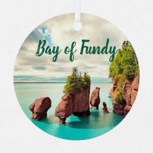The Hopewell Rocks Bay of Fundy Canada stylized Metal Ornament