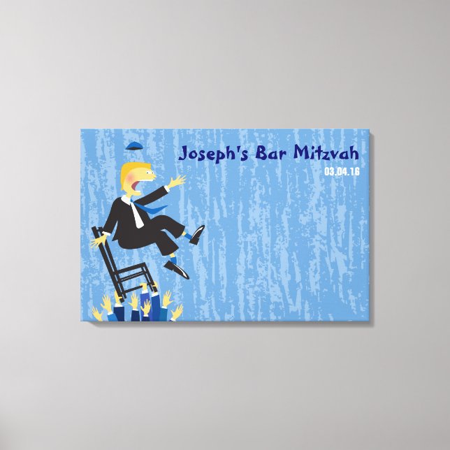 The Hora Chair Dance Bar Mitzvah Sign-In Board Canvas Print (Front)