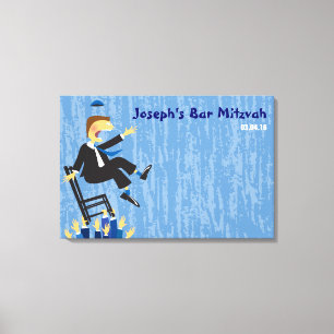 The Hora Chair Dance Bar Mitzvah Sign-In Board Canvas Print