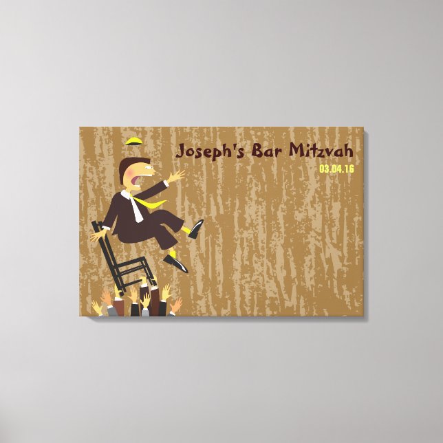 The Hora Chair Dance Bar Mitzvah Sign-In Board Canvas Print (Front)