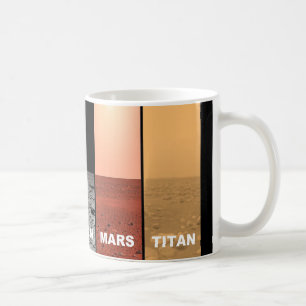The horizons of Venus Earth Moon Mars and Titan Coffee Mug
