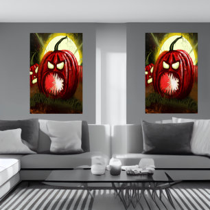 The horror of the Pumpkin   AI Art Poster