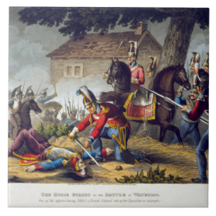 The Horse Guards at the Battle of Waterloo, engrav Tile