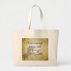 The Horse is made ready Proverbs 21:31 Scripture Large Tote Bag