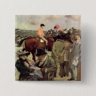 The Horse-Race, c.1890 2 Inch Square Button