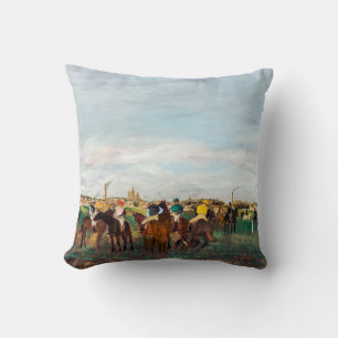 The Horse Races, Edgar Degas Throw Pillow