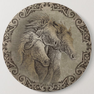 The Horses 6 Inch Round Button
