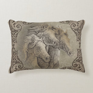 The Horses Accent Pillow