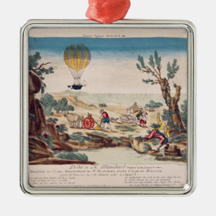 The Hot-Air Balloon of Jean Pierre Blanchard Metal Ornament