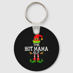 The Hot Mama Elf Christmas Family Matching Pajama  Keychain