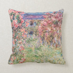 The House among the Roses, Claude Monet Throw Pillow
