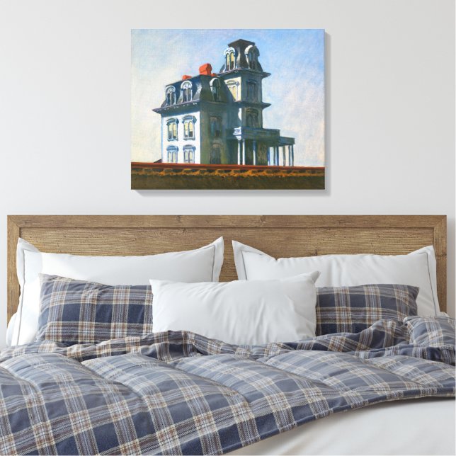 The House by the Railroad | Edward Hopper | Canvas Print (Insitu(Bedroom))