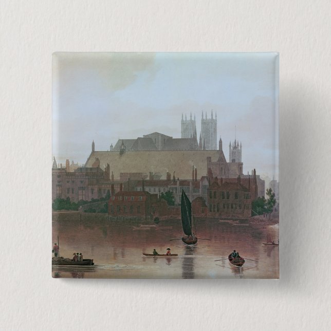 The Houses of Parliament 2 Inch Square Button (Front)