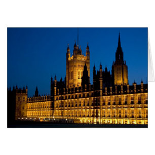 The Houses of Parliament at night in the city of