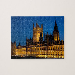 The Houses of Parliament at night in the city of Jigsaw Puzzle