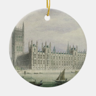 The Houses of Parliament (graphite, pen & ink & w/ Ceramic Ornament