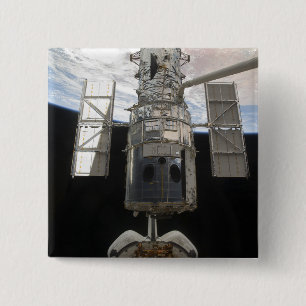 The Hubble Space Telescope is released 2 Inch Square Button