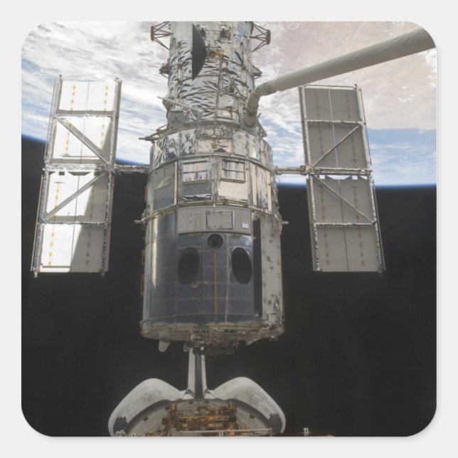 The Hubble Space Telescope Space Shuttle Atlant Square Sticker (Front)