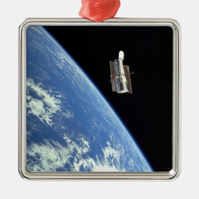 The Hubble Space Telescope with a blue earth Metal Ornament (Front)