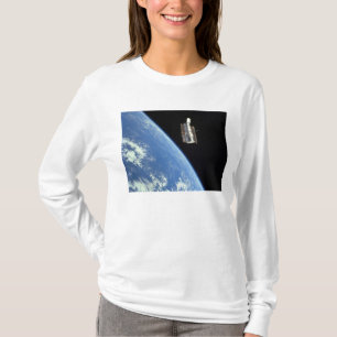 The Hubble Space Telescope with a blue earth T-Shirt