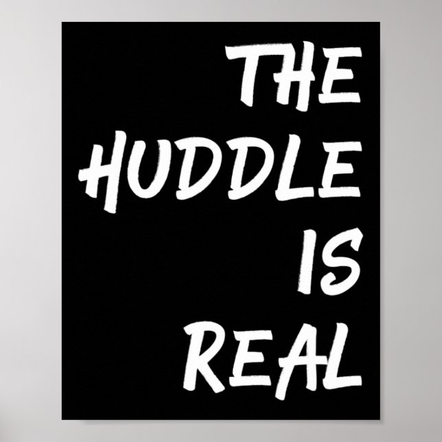 The Huddle is Real Fun Football  for Fall Poster (Front)