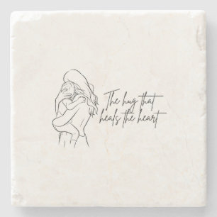 The Hug That Heals the Heart Stone Coaster