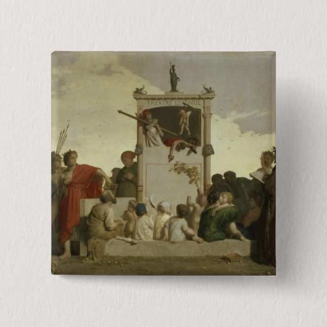 The Human Comedy, c.1852 2 Inch Square Button (Front)