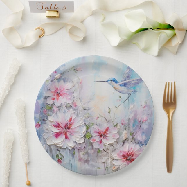 The Hummingbird Design Series 11 Paper Plate (Wedding)