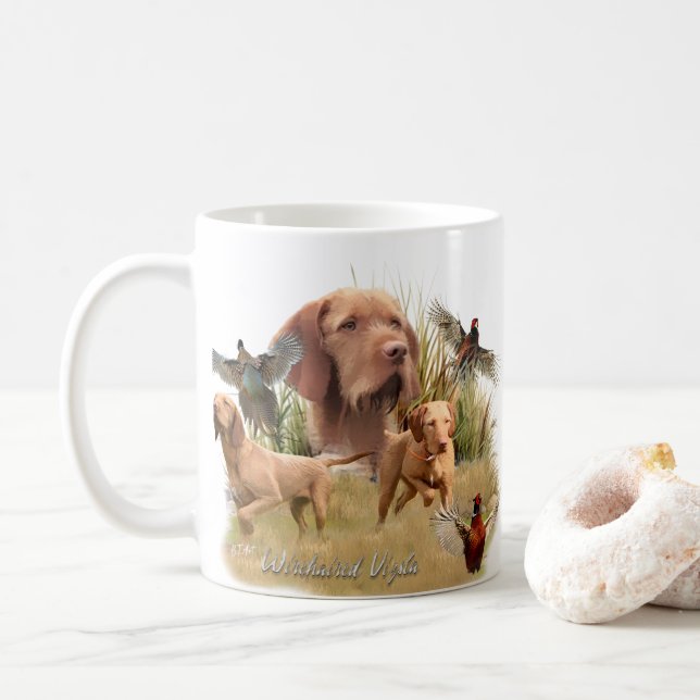 The Hungarian Wirehaired Vizsla  Coffee Mug (With Donut)