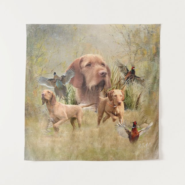 The Hungarian Wirehaired Vizsla  Tapestry (Front)