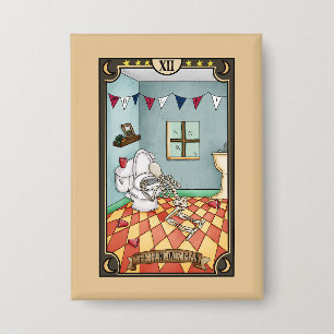 The Hungover Man Funny Tarot Card Button