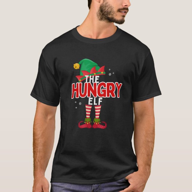 The Hungry Elf Funny Family Matching Christmas Gro T-Shirt (Front)