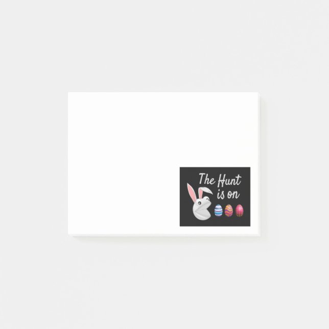 The hunt is on Easter Bunny Egg Hunt Post-it Notes (Front)