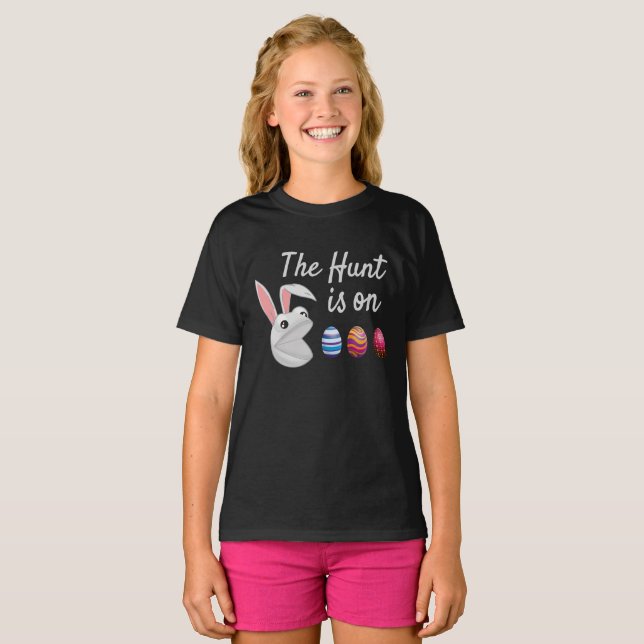 The hunt is on Easter Bunny Egg Hunt T-Shirt (Front Full)