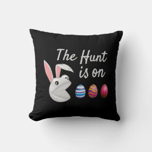 The hunt is on Easter Bunny Egg Hunt Throw Pillow