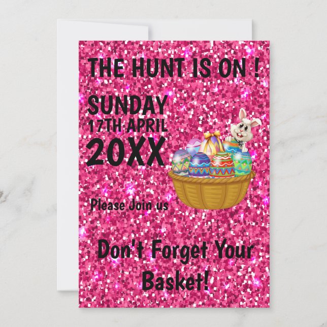 the hunt is on,Easter Egg Hunt,Funny gift Invitation (Front)