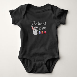 The hunt is on Easter Rabbit Egg Hunt Baby Bodysuit