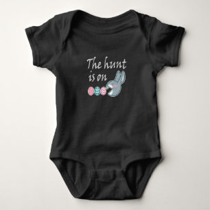 The hunt is on Easter Rabbit Egg Hunt Baby Bodysuit