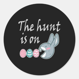 The hunt is on Easter Rabbit Egg Hunt Classic Round Sticker
