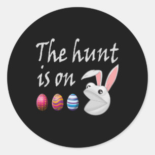 The hunt is on Easter Rabbit Egg Hunt Classic Round Sticker