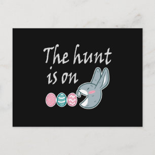 The hunt is on Easter Rabbit Egg Hunt Postcard