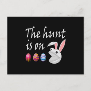 The hunt is on Easter Rabbit Egg Hunt Postcard