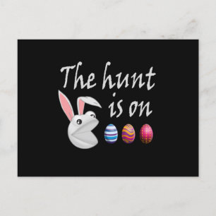 The hunt is on Easter Rabbit Egg Hunt Postcard