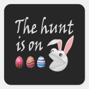 The hunt is on Easter Rabbit Egg Hunt Square Sticker