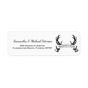 "The Hunt is Over" Antler Rustic Wedding Custom