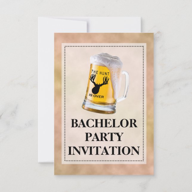 The Hunt is Over Bachelor Party Invitation (Back)
