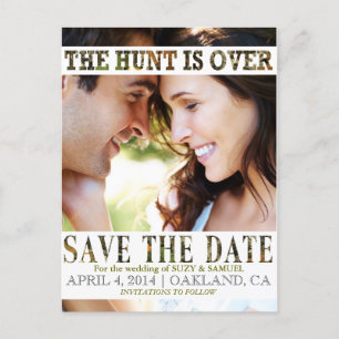 The Hunt is Over Camo Save The Date Announcement Postcard