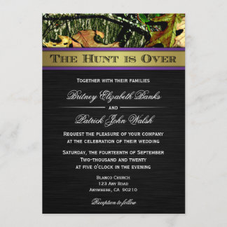 The Hunt is Over Hunting Camo Wedding Invitations